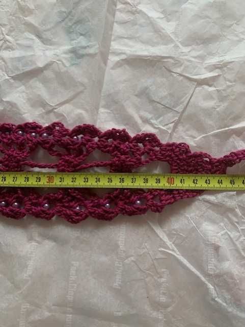 Bentita crosetata culori variate cu margele translucide