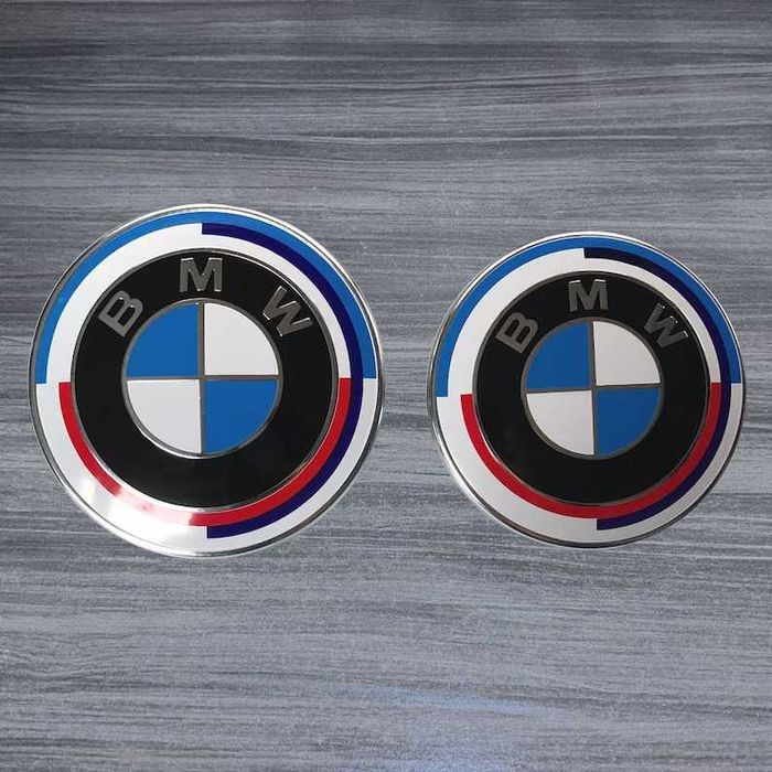 Set 7 Embleme Aniversare BMW 50 de ani Capota Portbagaj Jante si Volan