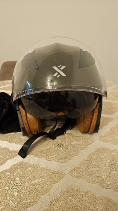 Cască open face SHOX DEFENDER,cu ochelari de soare, marimea M