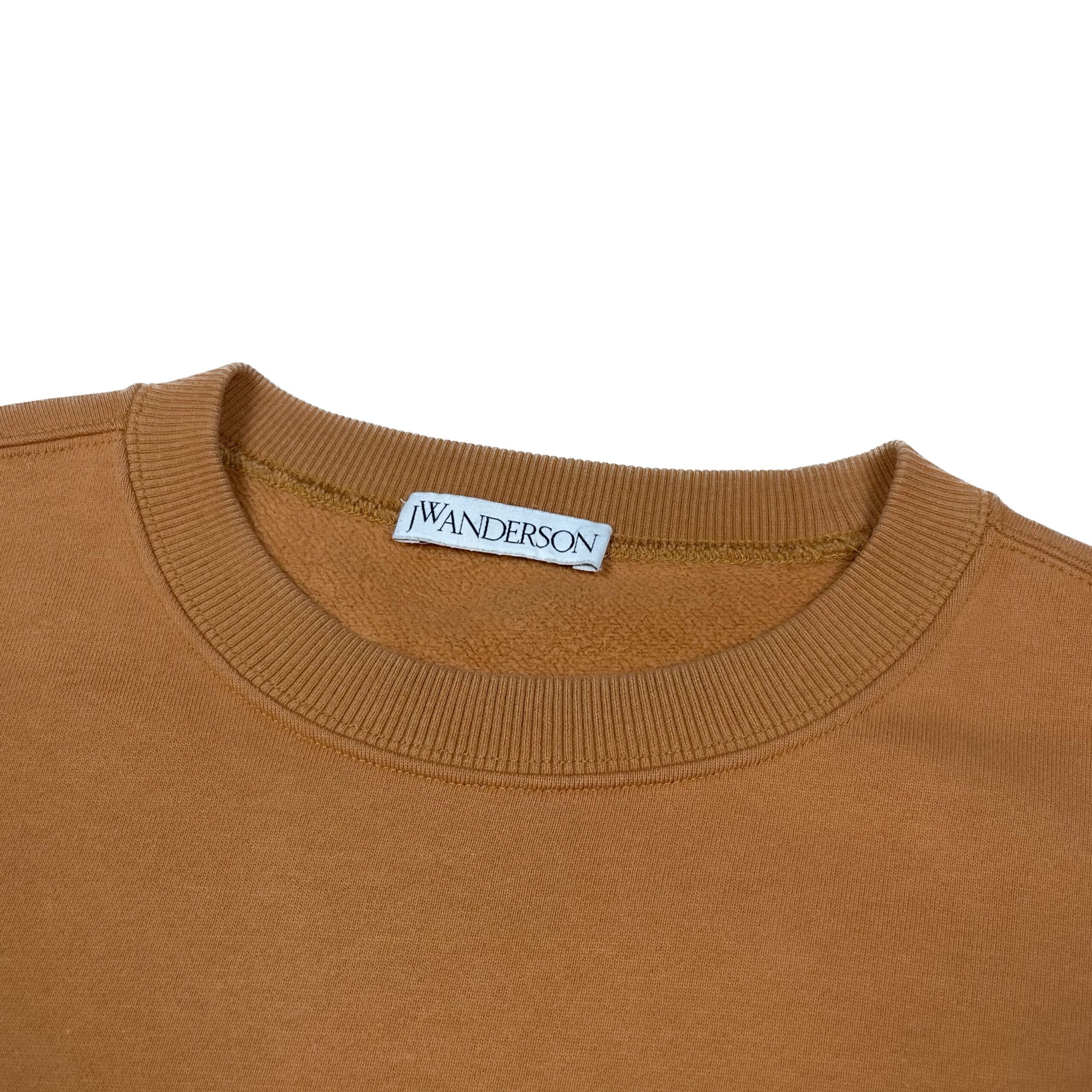 Мъжка блуза J.W. Anderson Text Embroidered Tan Crew Sweatshirt