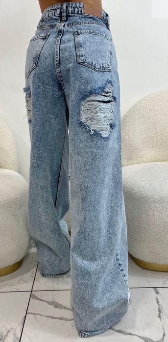 Дамски дънки с висока талия - L