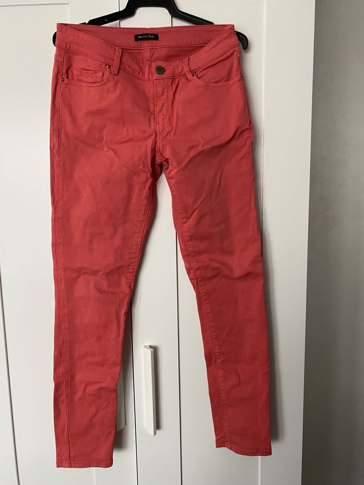 Pantaloni slim Massino Dutti stare perfecta, mărime S, culoare Coral