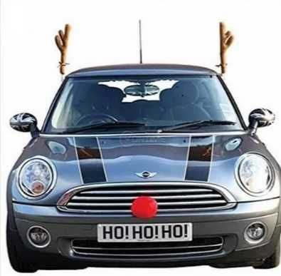 Забавна коледна украса за кола еленски рога