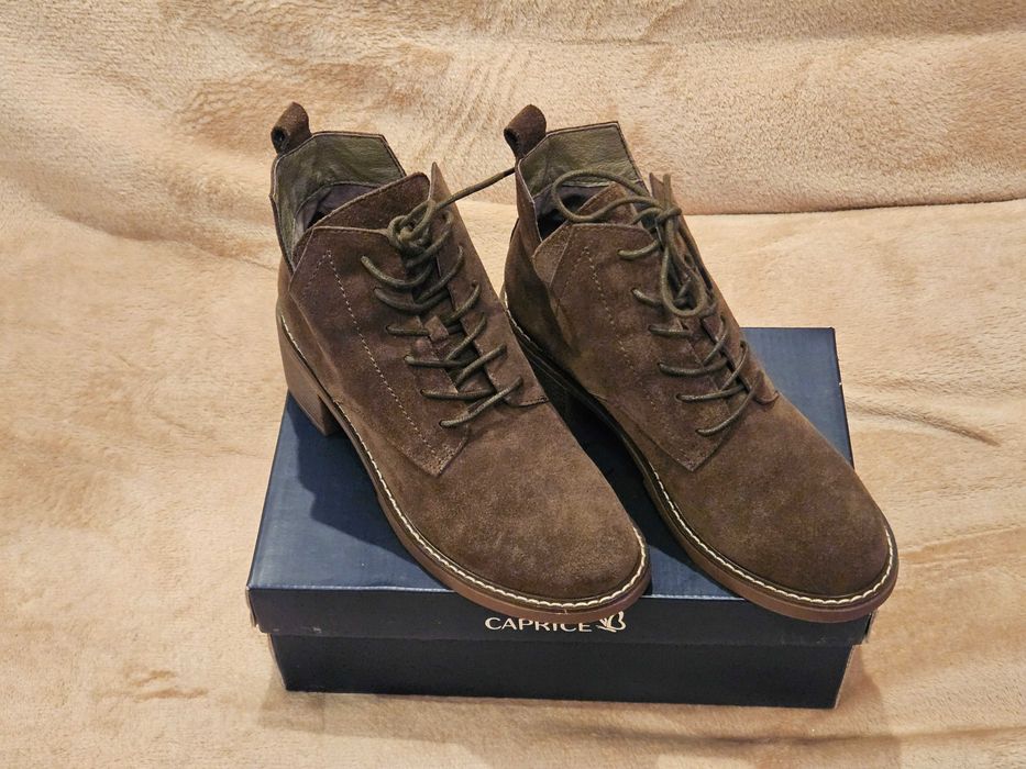 Ghete dama Caprice, noi, piele intoarsa, nr 39