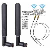 Antene wifi, adaptor SMA-IPEX HMF4-AX200/AX210, HMF2-AC7260HMW