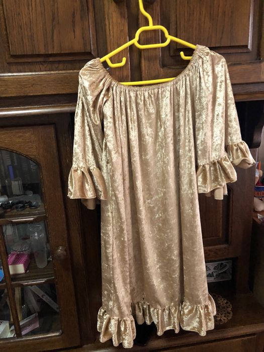 Rochie din catifea Bogas aurie