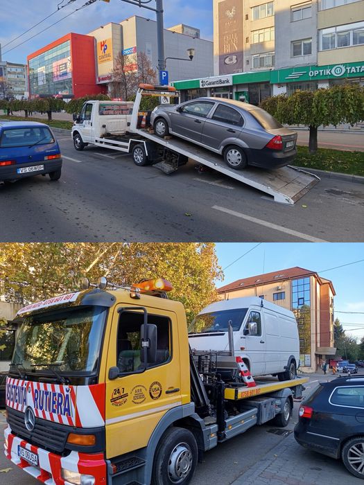 Tractari auto Vaslui, transport utilaje,servicii Macara platforma auto