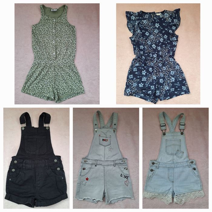 Salopeta 122-128 pantaloni scurti blugi pijamale vara tricouri 6, 7ani