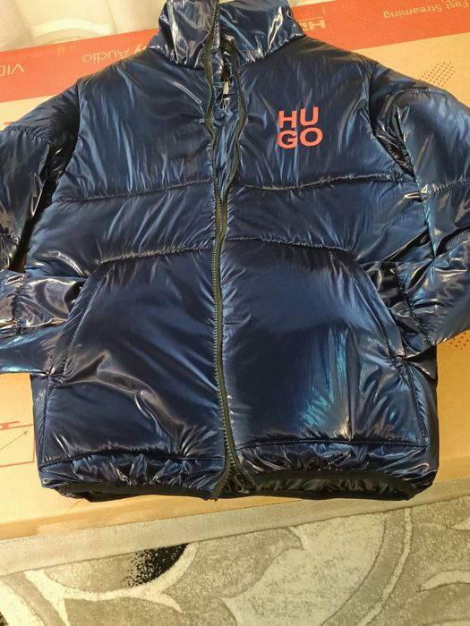 Geaca unisex boss lucioasă Albastru