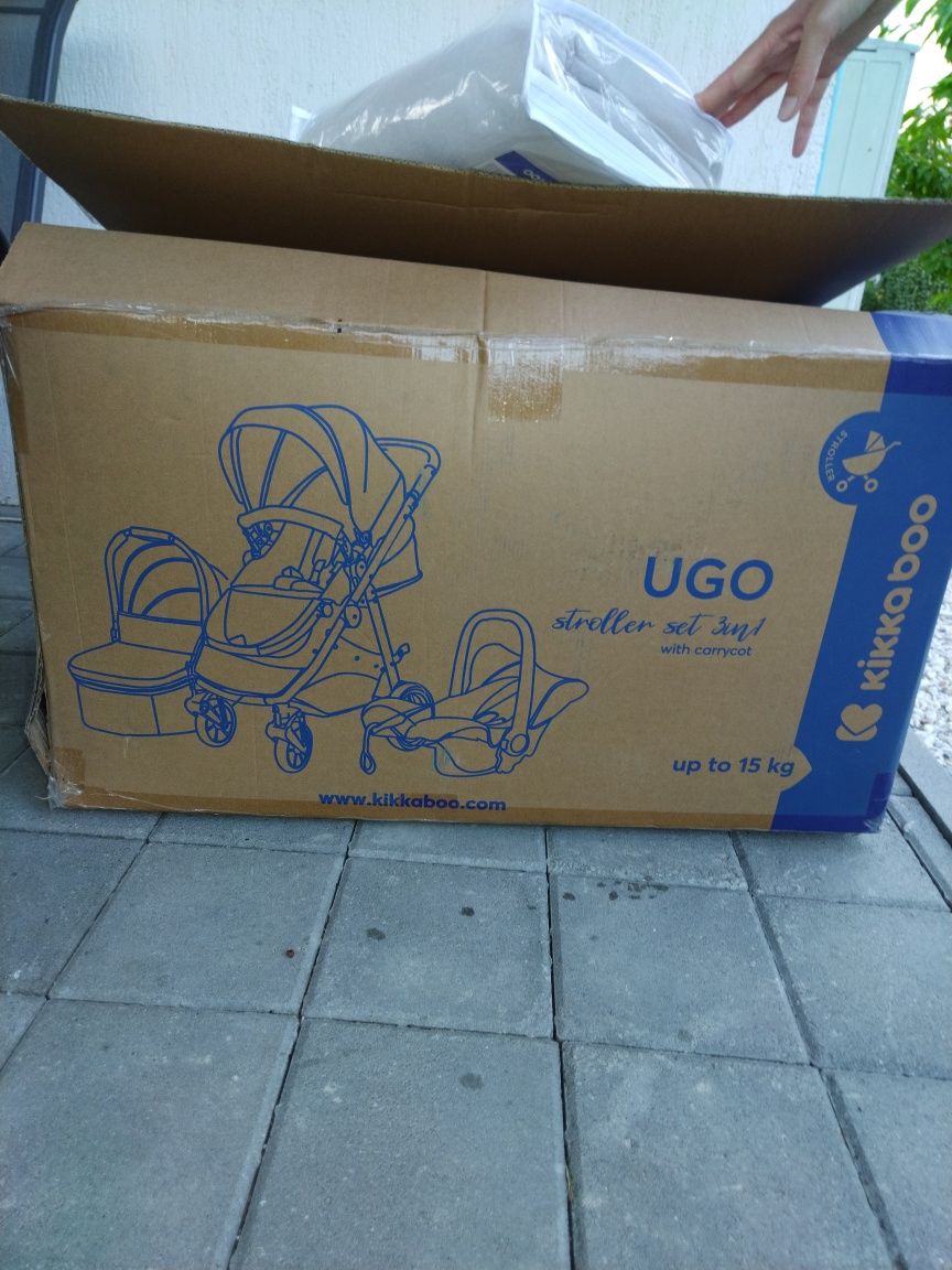 Kikkaboo Комбинирана количка 3в1 UGO GREY