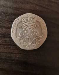 Monedă Elizabeth ll, twenty pence an 2006 pentru colecție rara
cei int