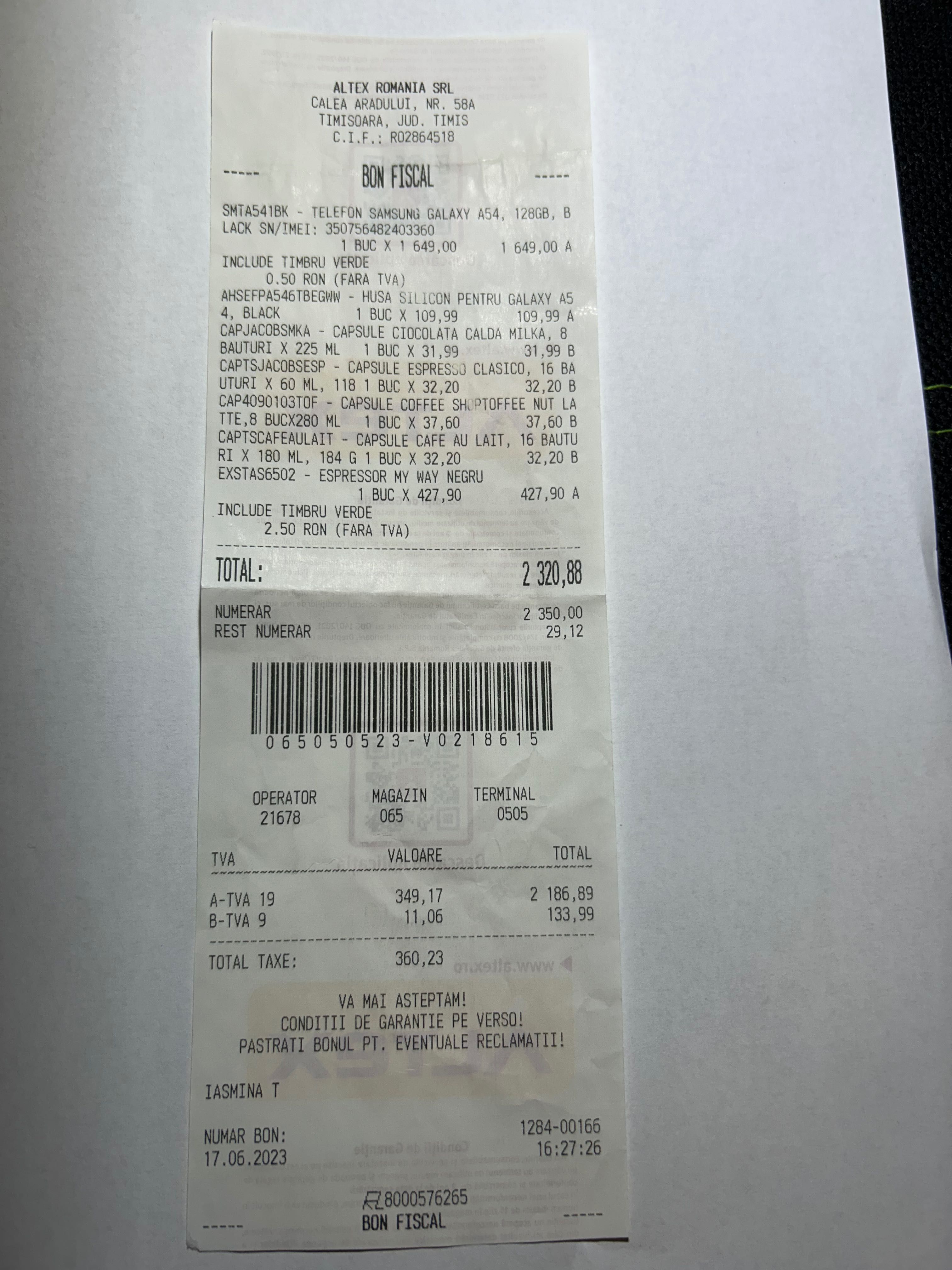 Samsung A54 5G 8 GB RAM 128 GB (ca si nou)