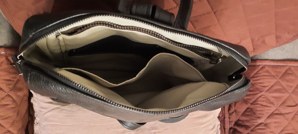 Rucsac office din piele neagra