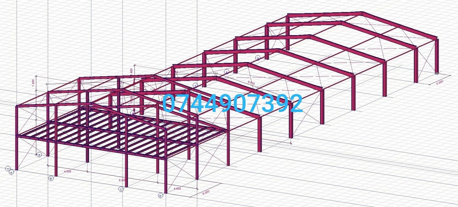 Vand hala metalică 12x30h4m