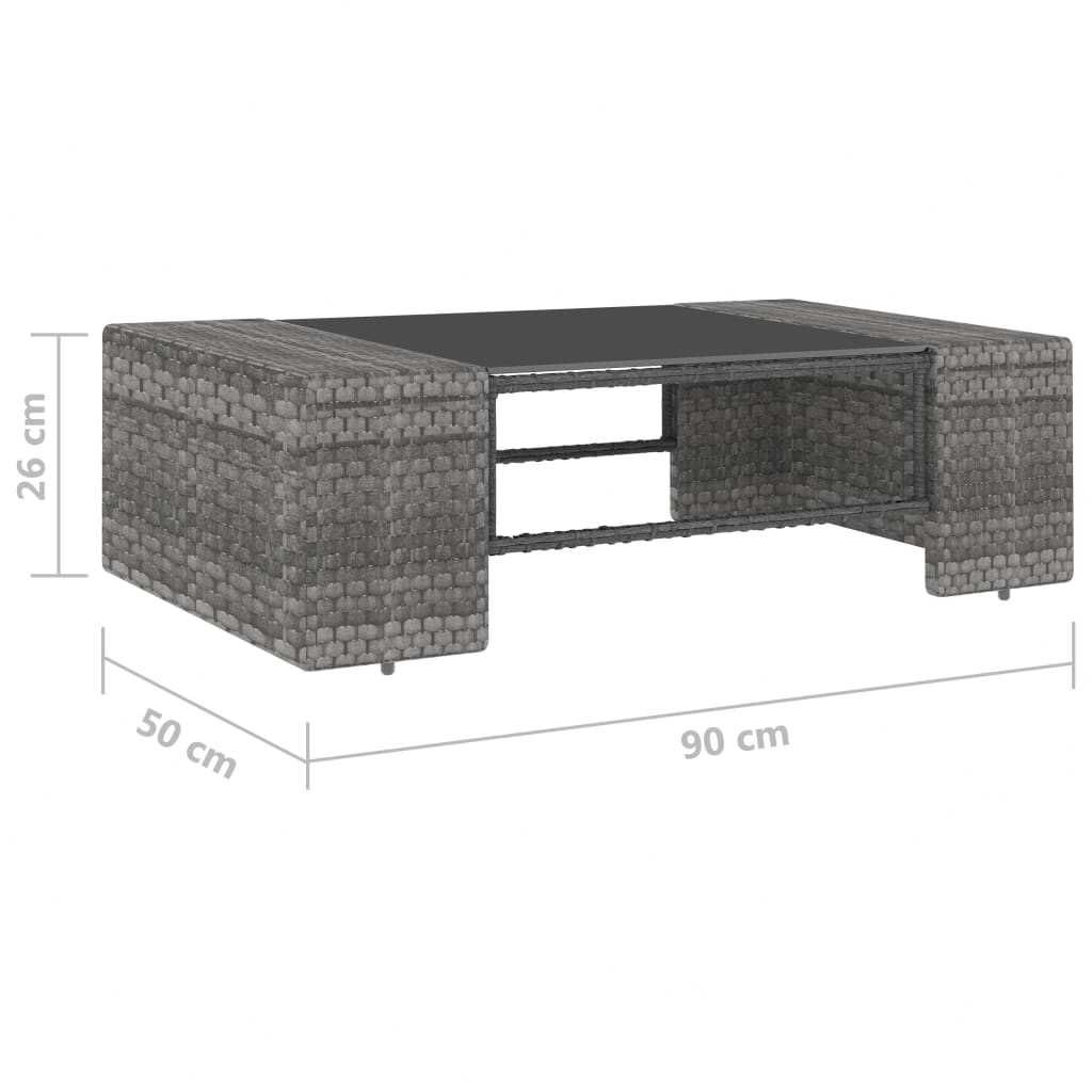 Set mobilier de gradina/terasa 2x canapea 7 piese Gri Ratan COMO