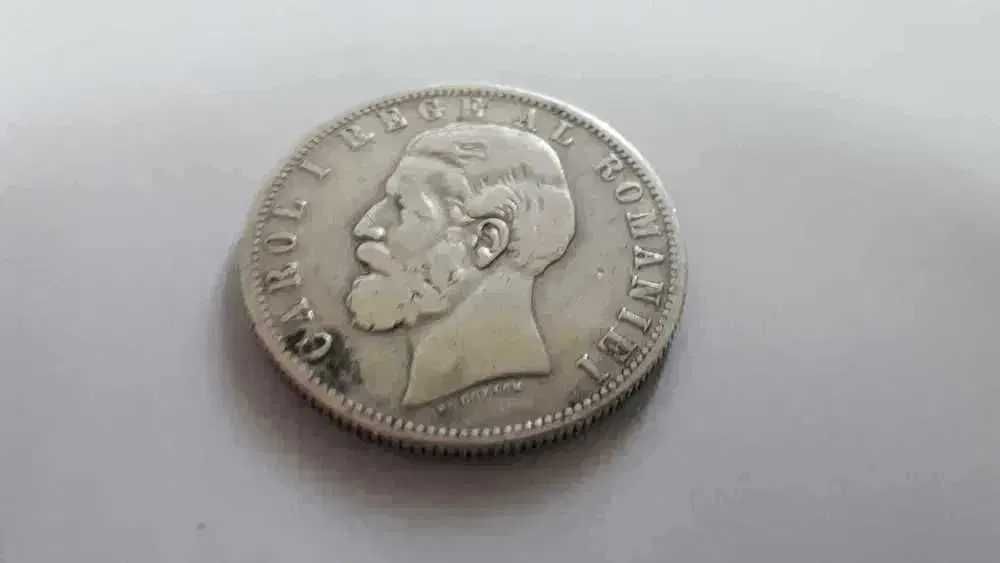 5 Lei moneda din argint an 1881