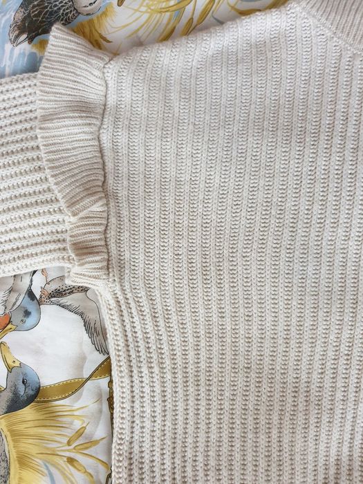 Pulover crem pe gat mix lana Le Ger