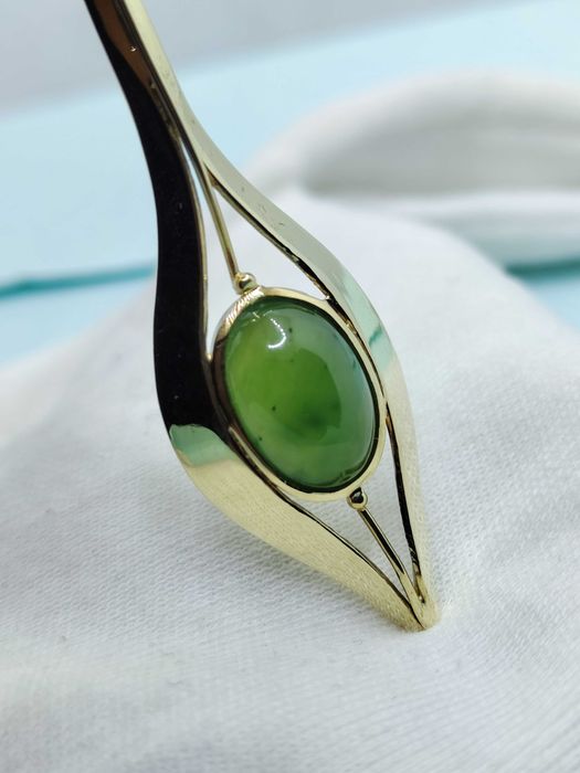 Pandantiv Exclusiv aur 14k cu Jad Jadeit Nephrit Natural