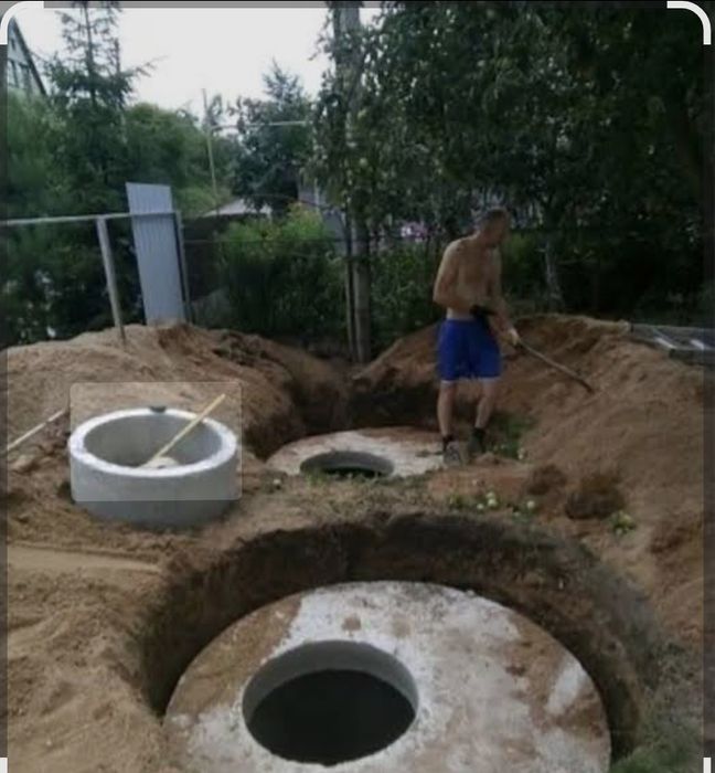 Септик под ключ копка траншей, туалет, земляные работы