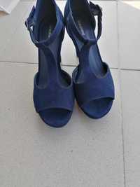 Дамски сандали-тъмно синьо