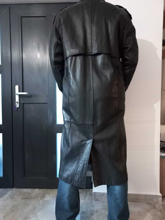Haina/pardesiu originala HUGO BOSS, barbati, lunga, piele fina XXL-
