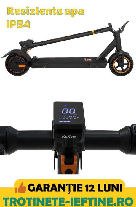 Trotineta KuKirin S1 Max, Ecran Nou, IP45, Roata Plina 8 Inch