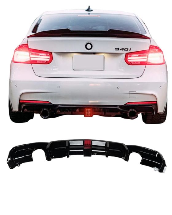 Бмв Ф30 Ф31 Оребрен Дифузьор / Добавка за задна броня / BMW F30 F31