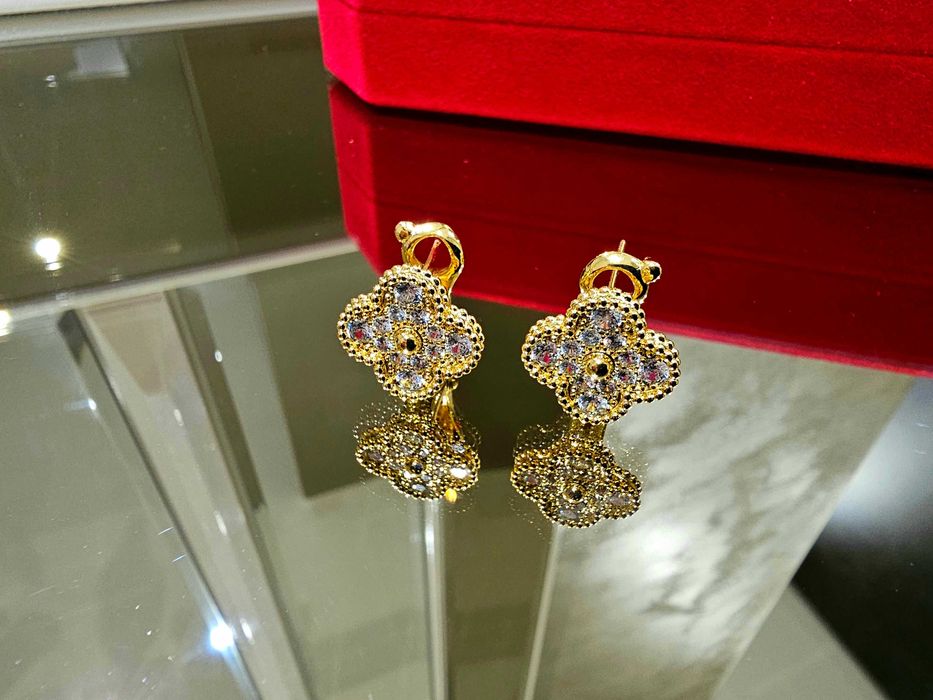 Van Cleef & Arpels VCA Gold Diamond Vintage Alhambra Дамски Обеци