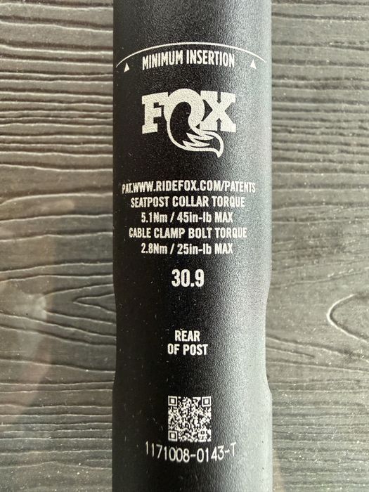 Vand dropper post Fox Transfer SL 30.9 x 100 mm