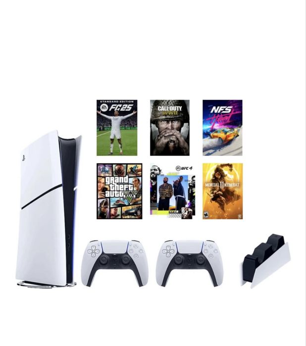 Продаю sony play station 5 slim digital edition + зарядная станция