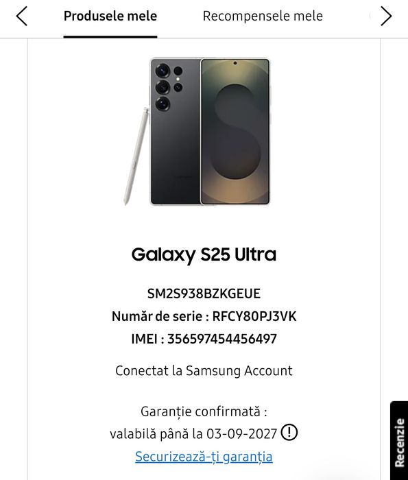 Samsung S25 Ultra - 512GB Nou