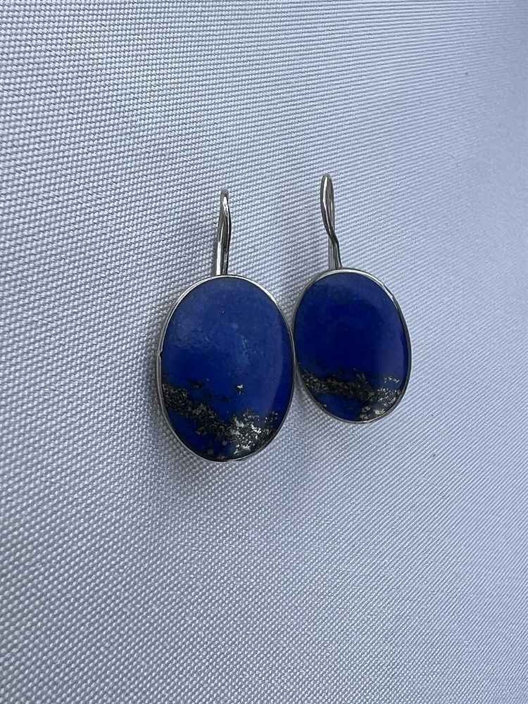 Cercei vintage din argint si lapis lazuli