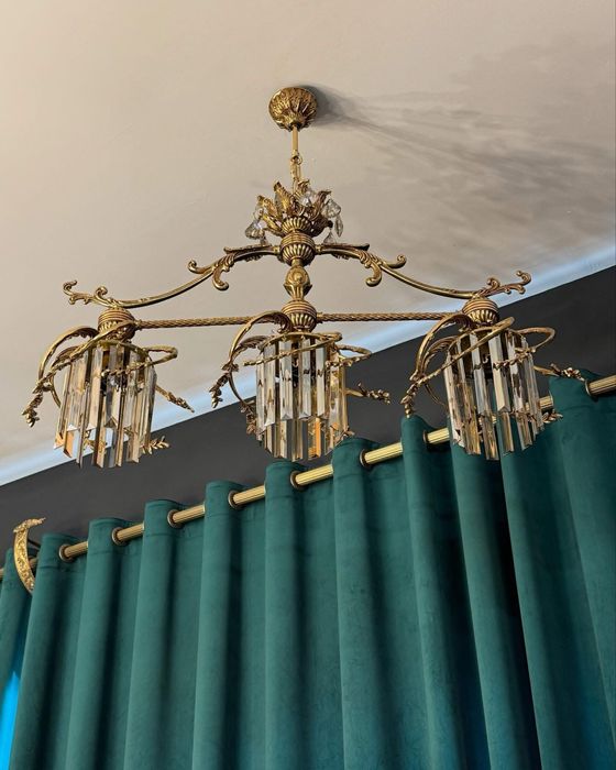 candelabru bronz masiv- cristal