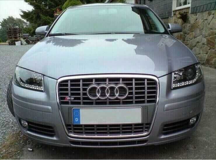 Faruri sport DAYLIGHT Audi A3 8P look negru cu lupa NOU