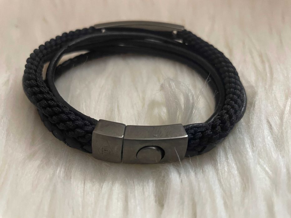 Bratara Piele + Inox Fossil Calitate