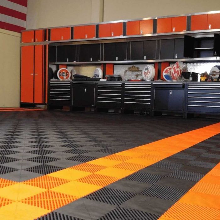 Pardoseala Modulara Garaj si Service Portocaliu Orange Made in Romania