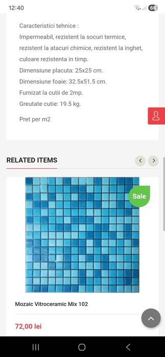 Vand mozaic vitroceramic