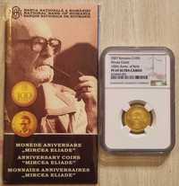 Moneda aur BNR 100 Lei, Mircea Eliade, gradata NGC PF 69