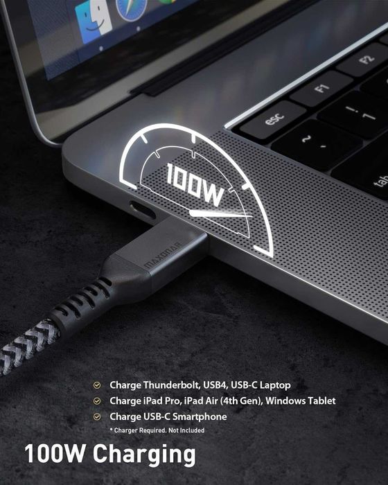 Cablu 1m USB C,Thunderbolt 4,40 Gbps,100 W,8K/5K-60Hz,iPhone 15 Pro