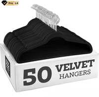 50 опаковки черни неплъзгащи се пране кадифени закачалки за дрехи
