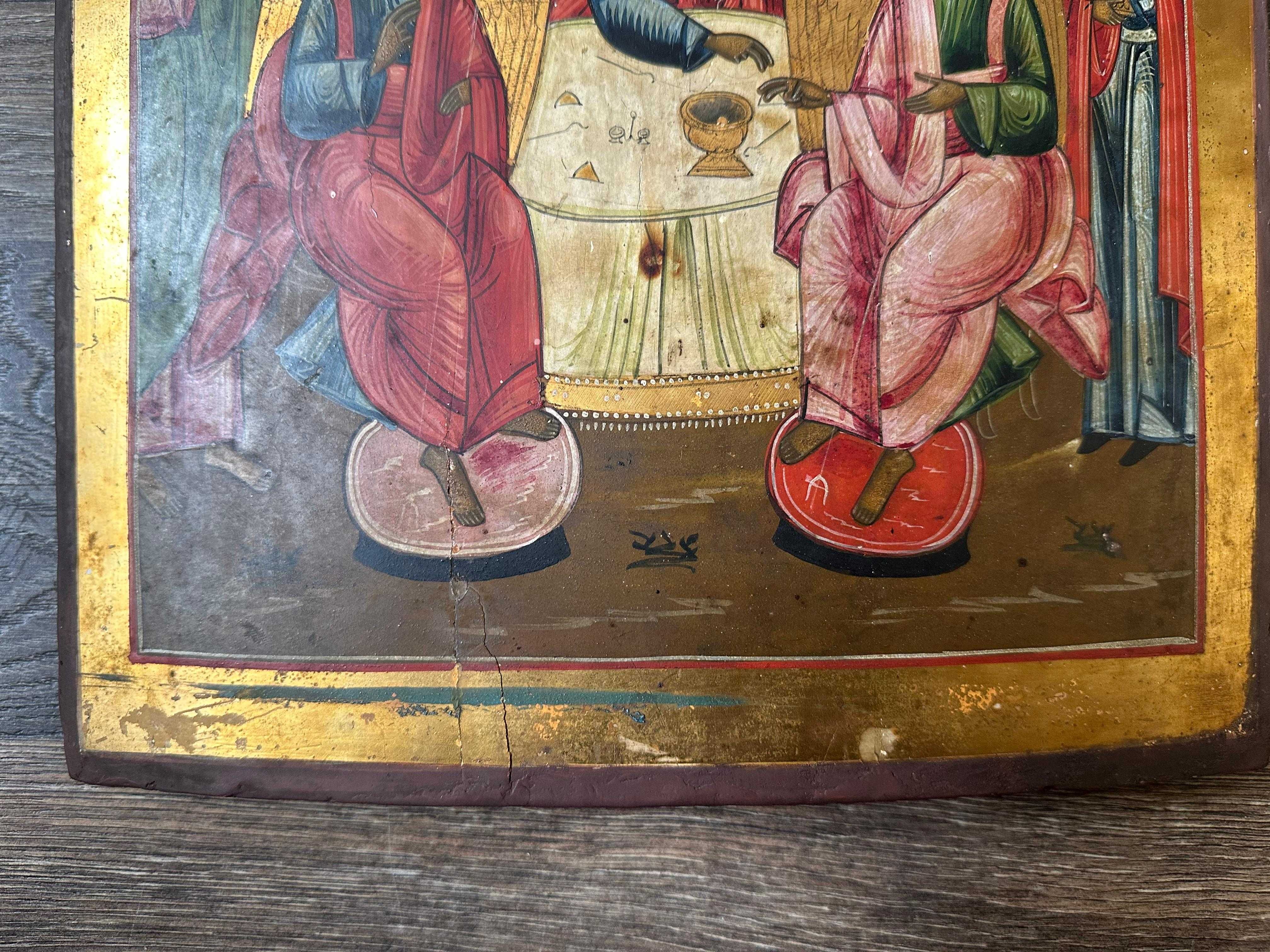 Icoană pe lemn „Sfânta Treime a Vechiului Testament”, șc. rusească,XIX
