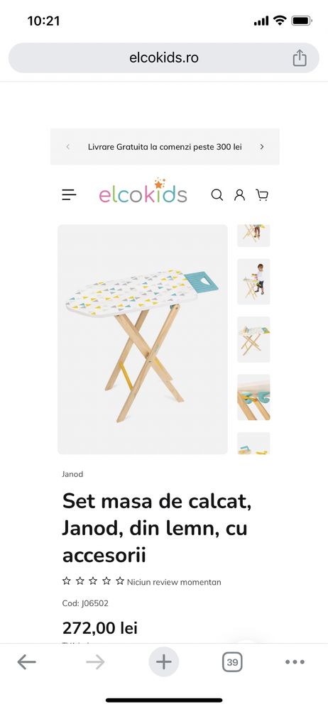 Set masa de calcat Janod din lemn