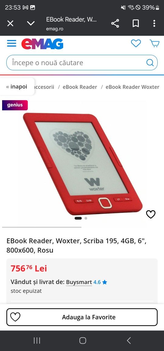 EBook Reader, Woxter, Scriba 195, 4GB, 6", 800x600, negru
