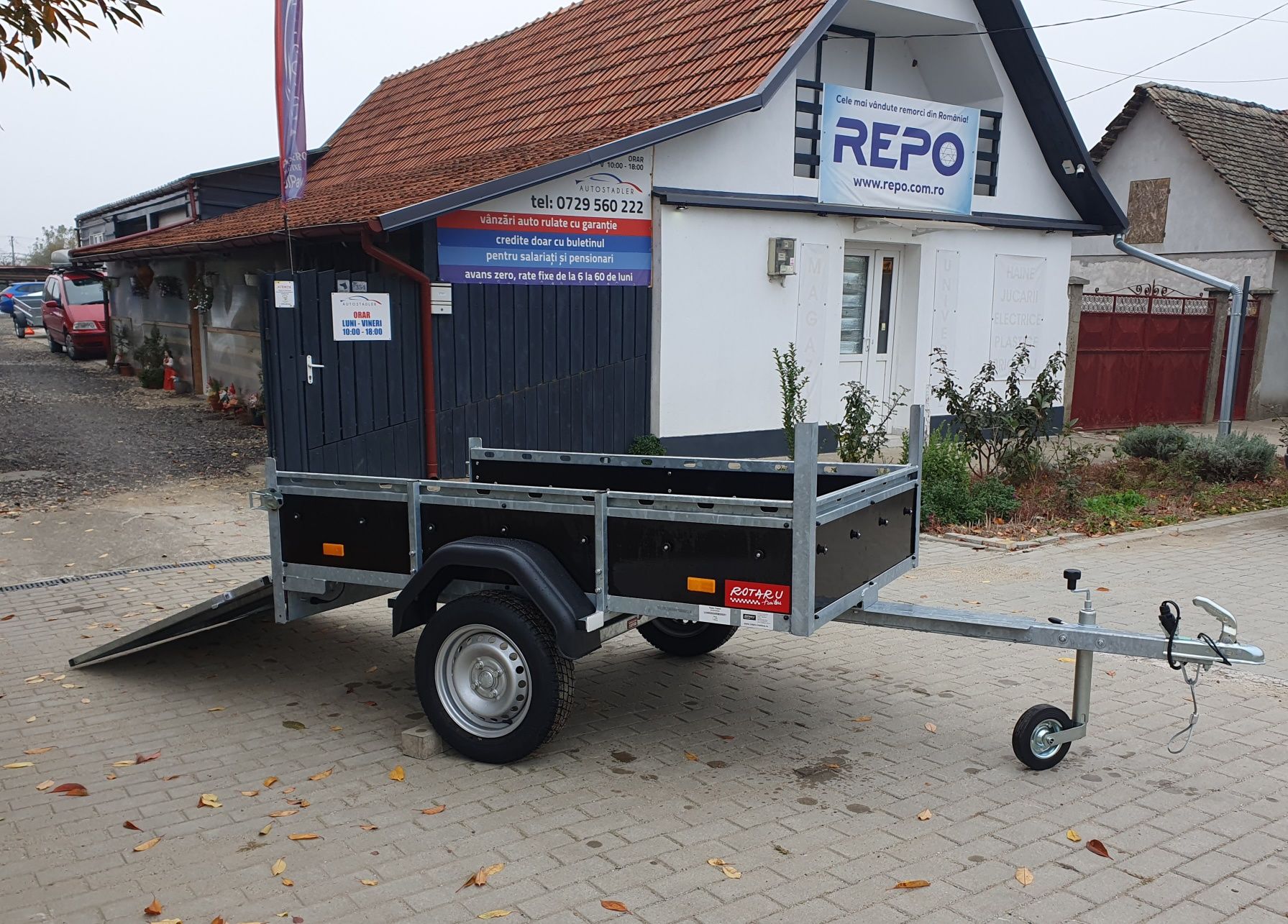 Remorca Rotaru Trailers M2 cu Rampă încarcare 2m/1,15m 750kg