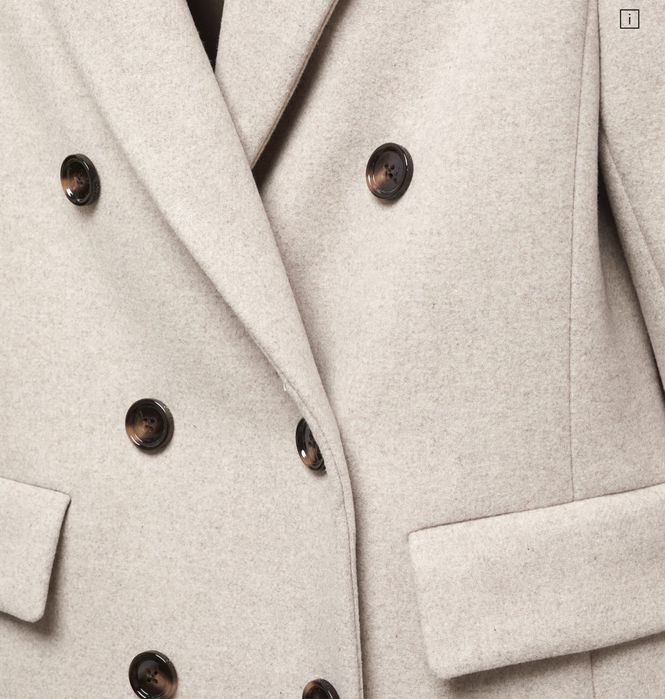 Палто Mango в цвят екрю, размер 34/XS, ново, с етикет