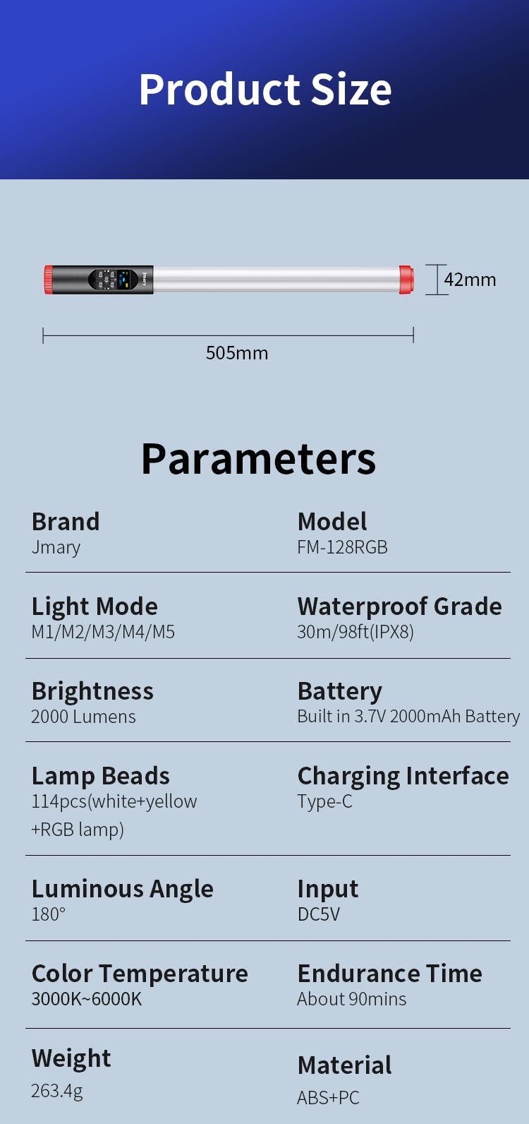 led stick RGB lamp Jmary