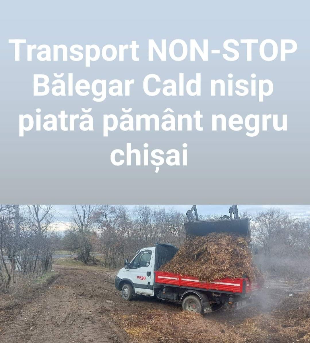 Transport NON-STOP nisip piatră pământ negru chișai bălegar cal vacă