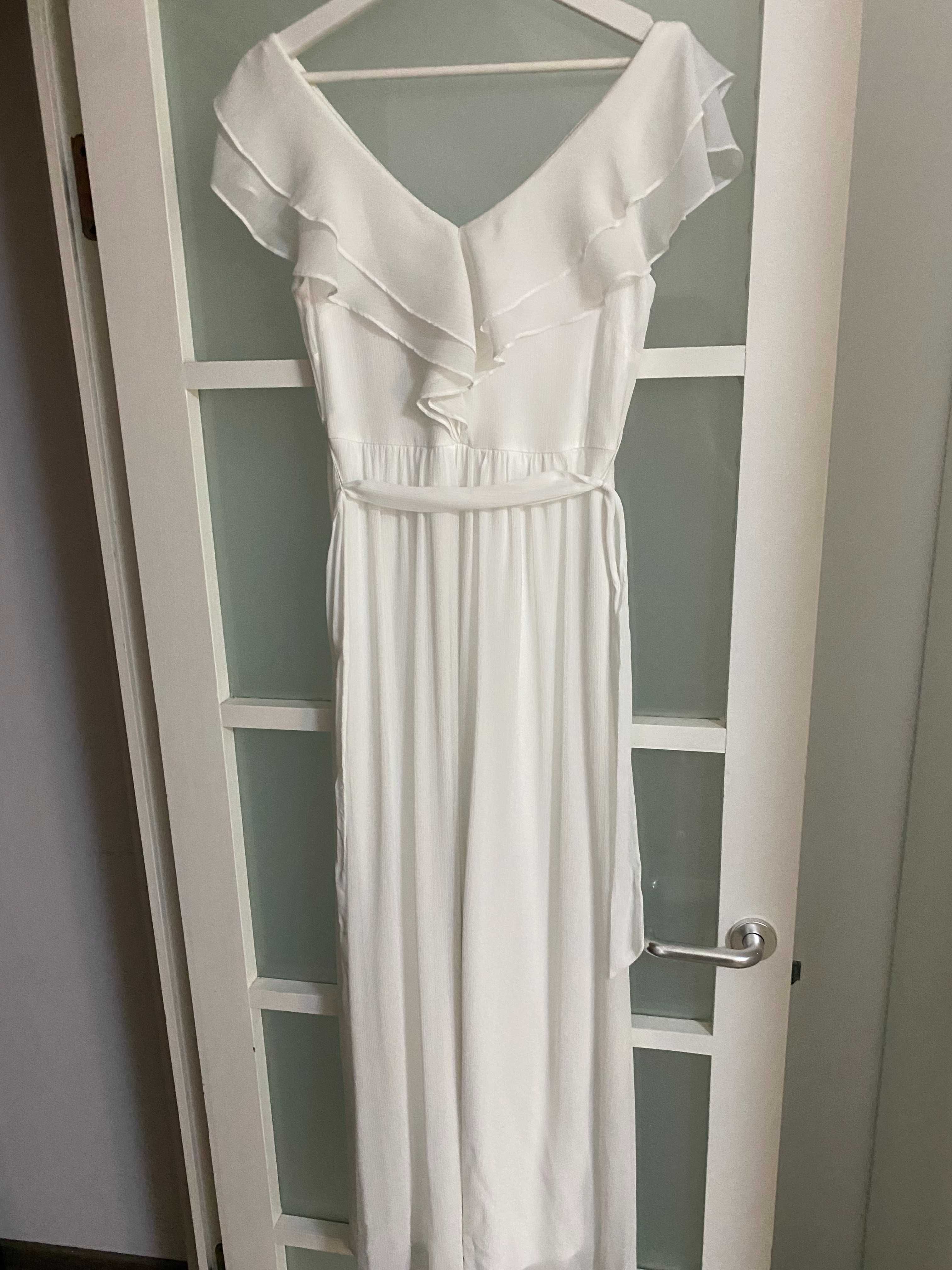 Rochie Alba, DKNY, Lunga, marimea 34/36, stil Zara/mango