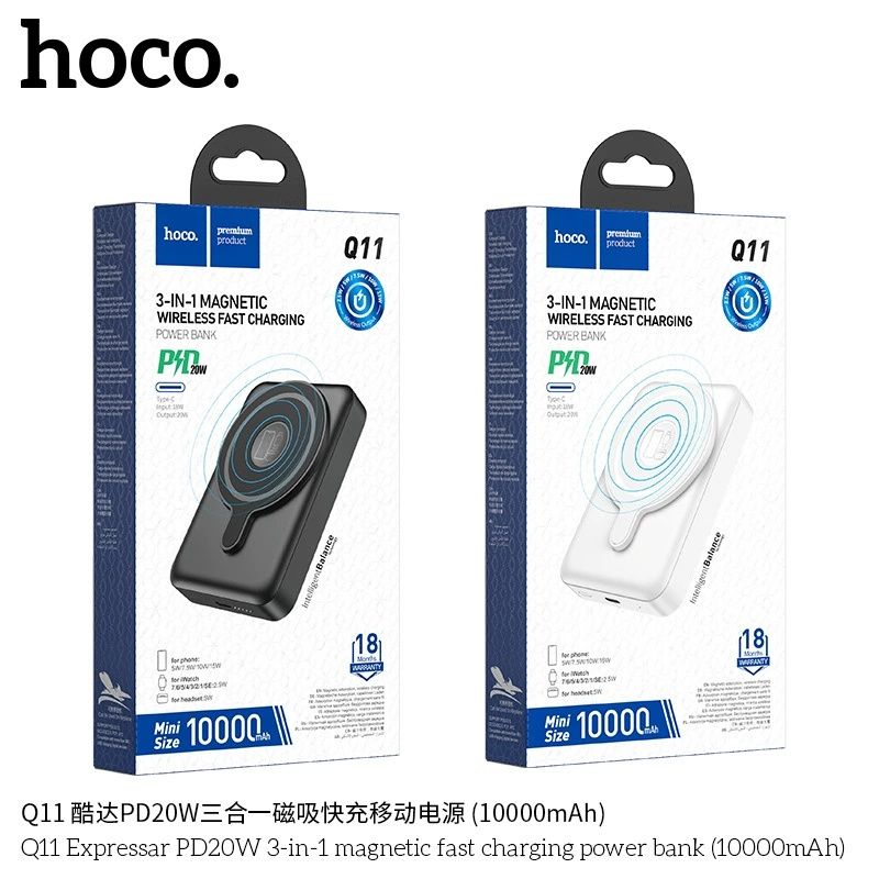 Hoco Q11 3 в 1 Power Bank 10000 mAh PD20W iPhone /iWatch /AirPods