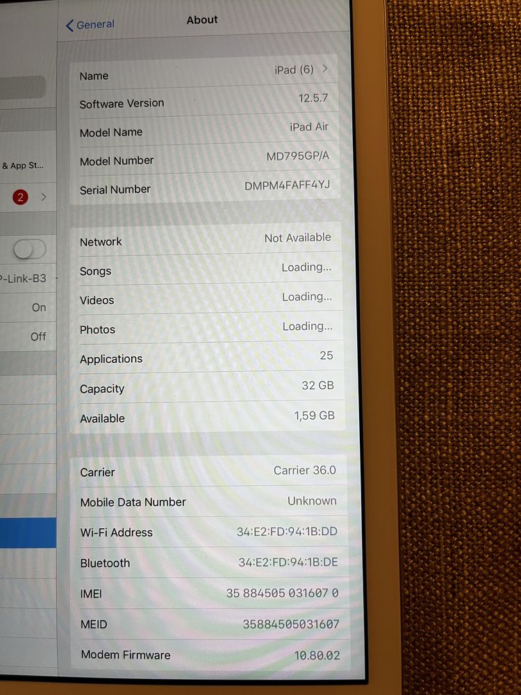Ipad Air (6)! 32GB!